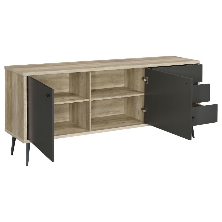 Maeve - 2-Door Engineered Wood Accent Cabinet - Grey and Antique Pine