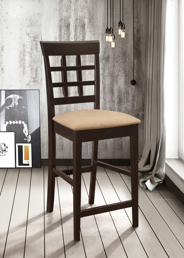 Gabriel - Upholstered Counter Height Stools (Set of 2) - Cappuccino and Beige - Wood