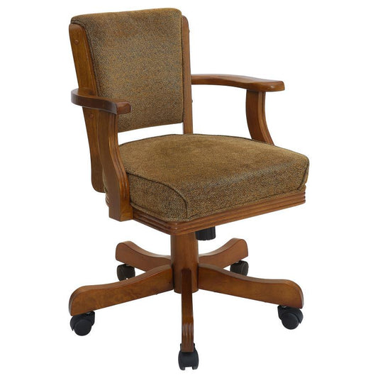 Mitchell - Upholstered Game Chair - Olive Brown and Amber