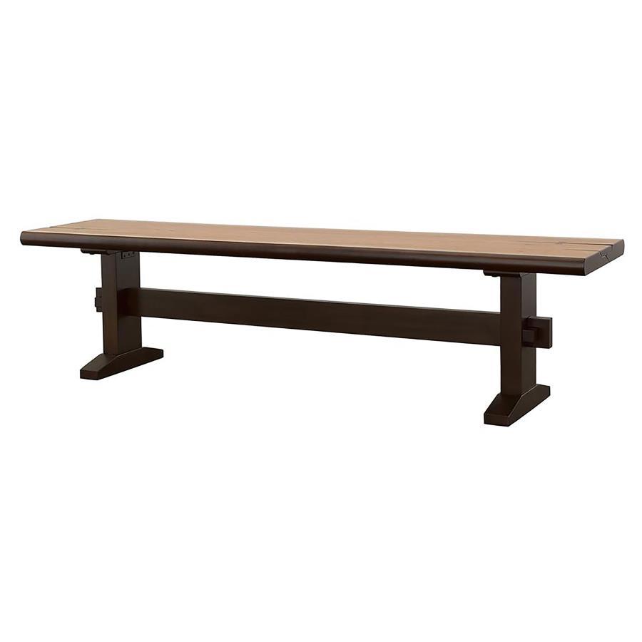 Bexley - Trestle Bench - Natural Honey and Espresso