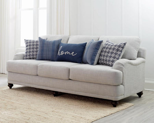 Glenn - Recessed Arms Sofa - Light Grey
