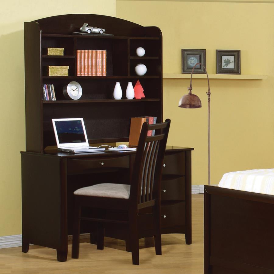 Phoenix - Desk Hutch With Shelves - Cappuccino