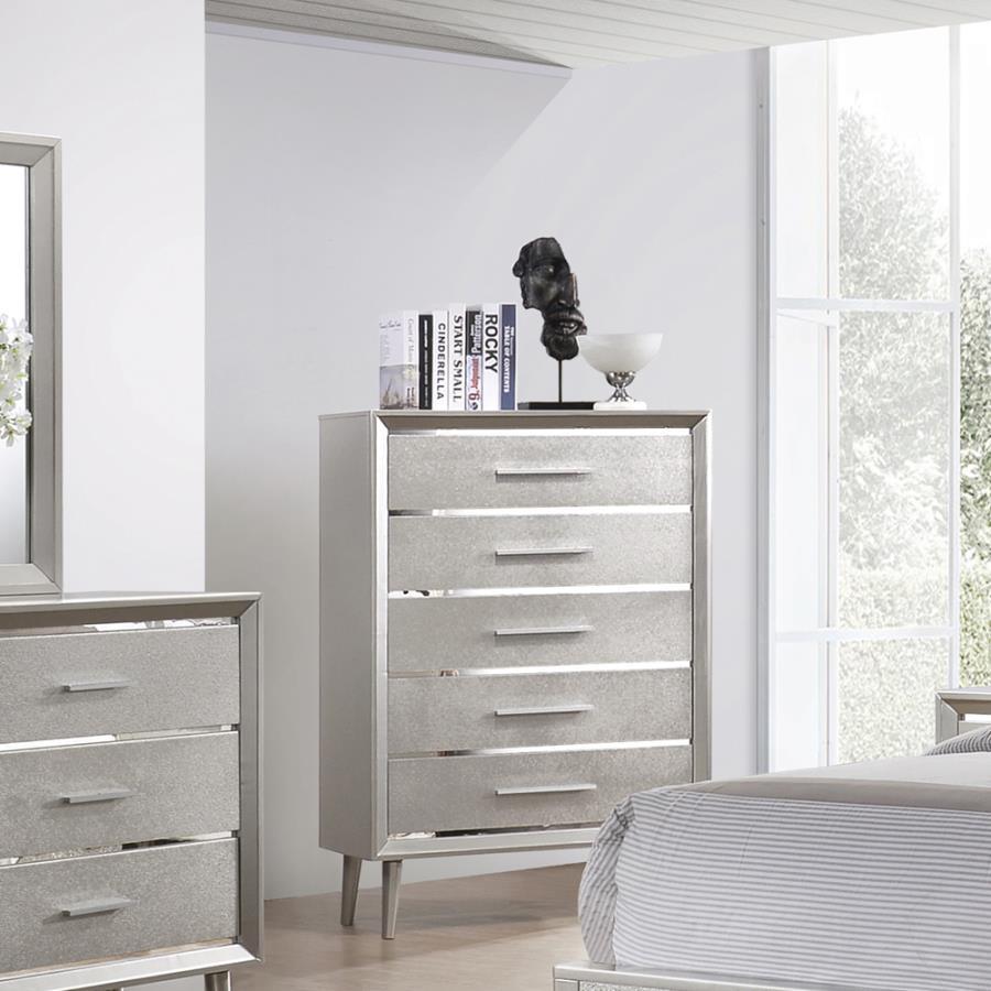 Ramon - 5-Drawer Chest - Metallic Sterling