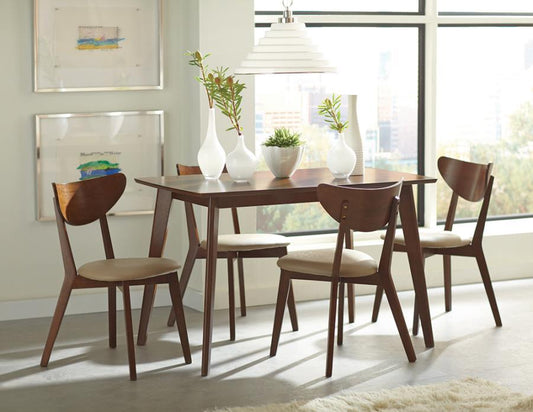 Kersey - 5-Piece Rectangular Dining Set - Chestnut and Tan