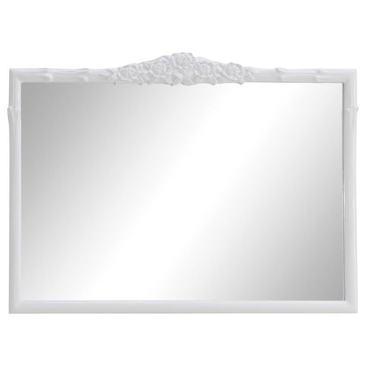Sylvie - Rectangular Mantle Mirror - White