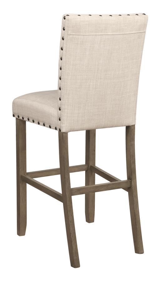 Ralland - Upholstered Bar Stools With Nailhead Trim (Set of 2) - Beige