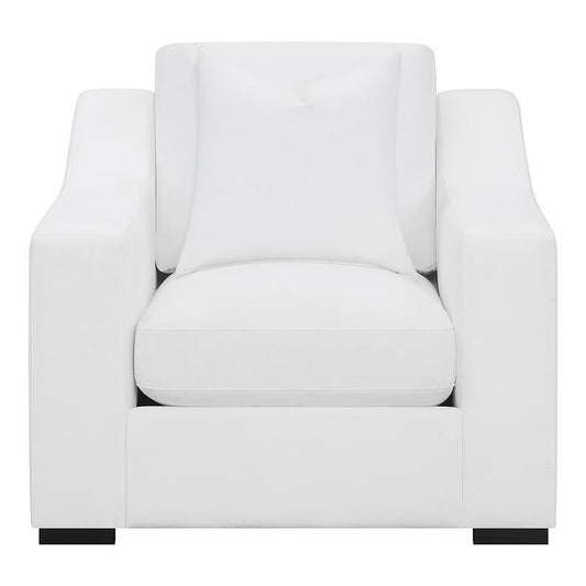 Ashlyn - Upholstered Sloped Arms Chair - White