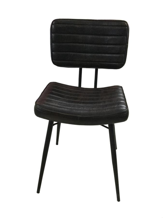 Partridge - Padded Side Chairs (Set of 2) - Espresso and Black