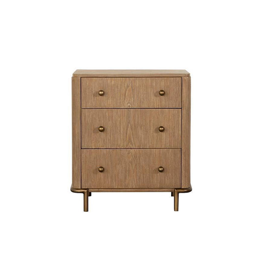 Arini - 3-Drawer Nightstand With Dual USB Ports - Sand Wash