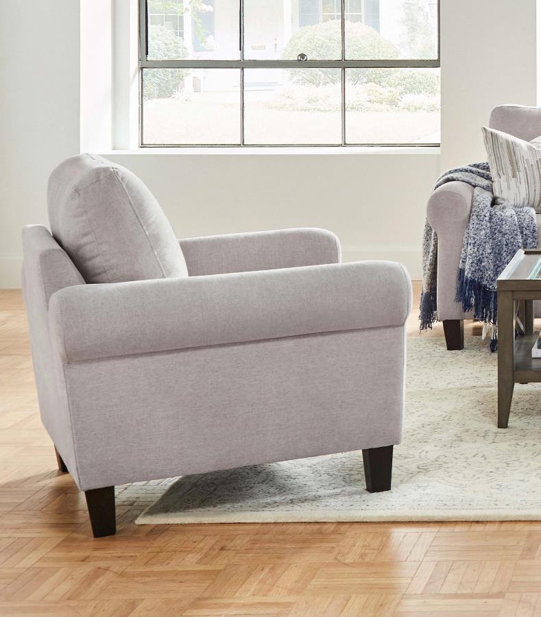 Nadine - Upholstered Round Arm Chair - Oatmeal