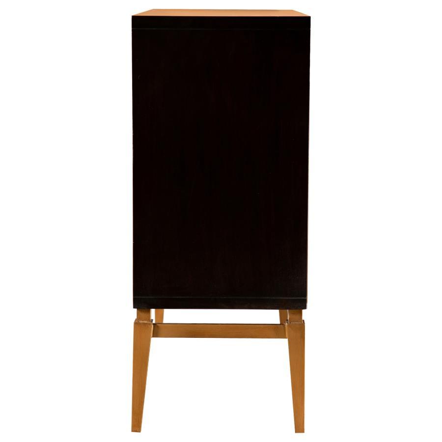 Zira - Sunburst 2-Door Accent Cabinet - Brown and Antique Gold