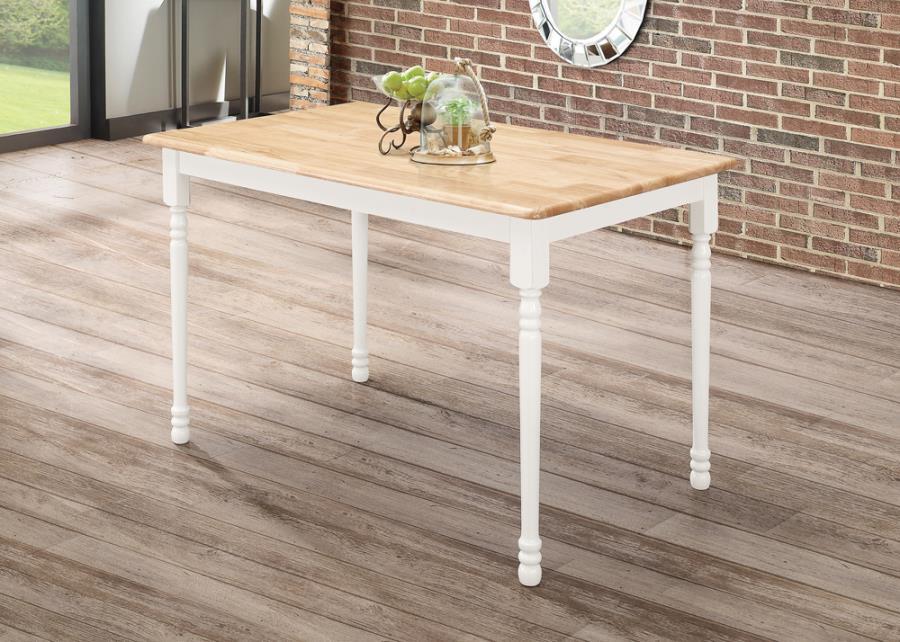 Taffee - Rectangle Dining Table - Natural Brown and White