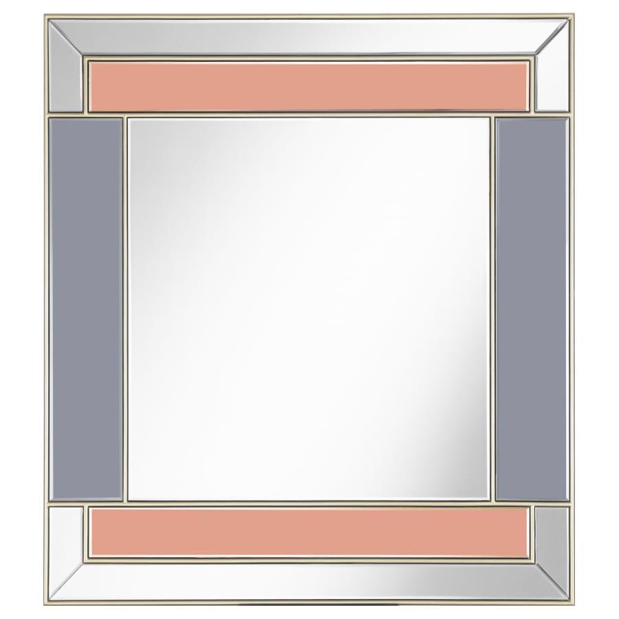 Braylin - Rectangular Wall Mirror - Champagne and Grey