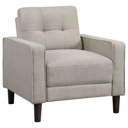 Bowen - Upholstered Track Arms Tufted Chair - Beige