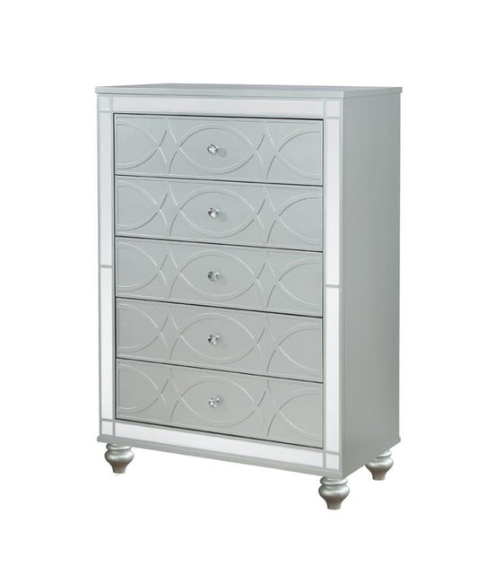 Gunnison - 5-Drawer Chest - Silver Metallic
