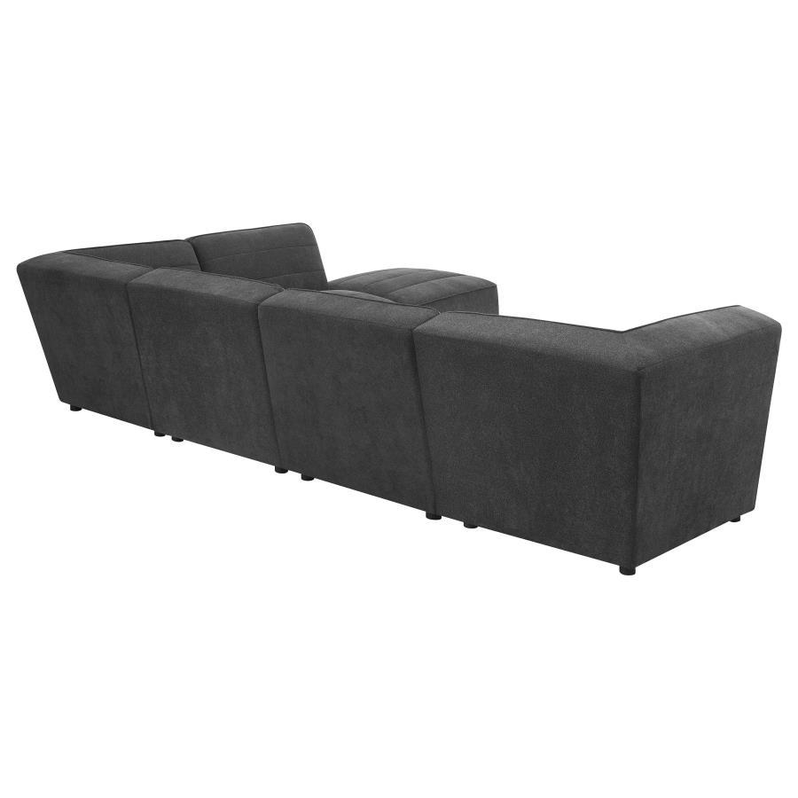 Sunny - Upholstered 6-Piece Modular Sectional - Dark Charcoal