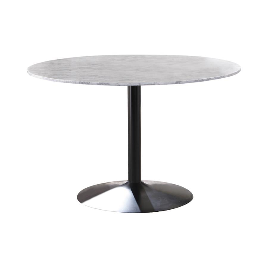 Bartole - Round Dining Table - White and Matte Black
