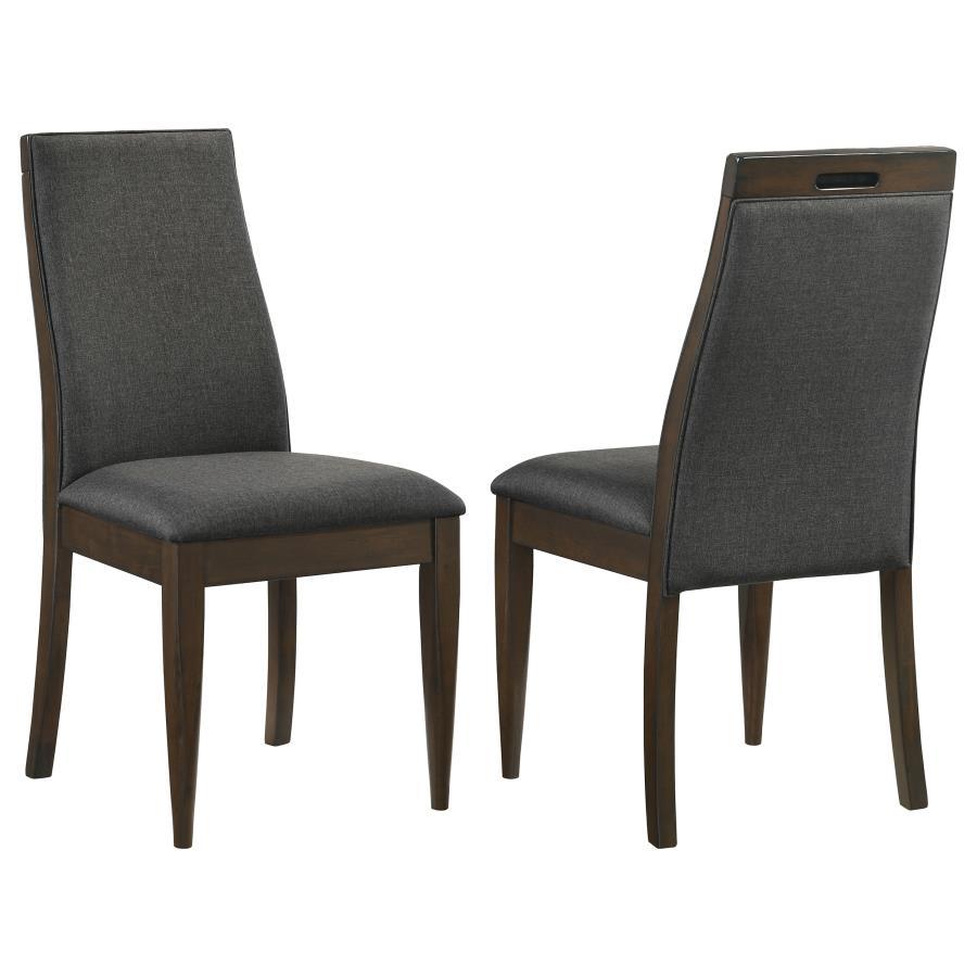 Wes - Upholstered Side Chair (Set of 2) - Grey and Dark Walnut