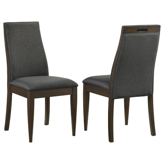 Wes - Upholstered Side Chair (Set of 2) - Grey and Dark Walnut