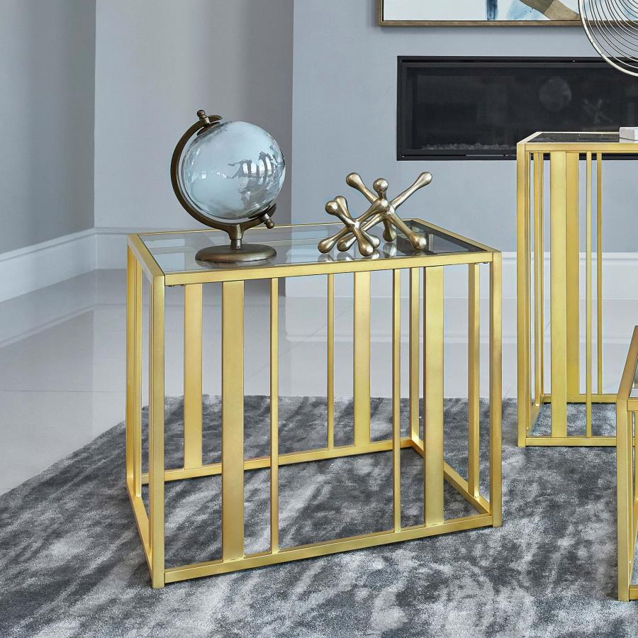 Adri - Metal Frame End Table - Matte Brass
