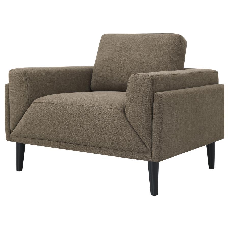 Rilynn - Upholstered Track Arms Chair - Brown