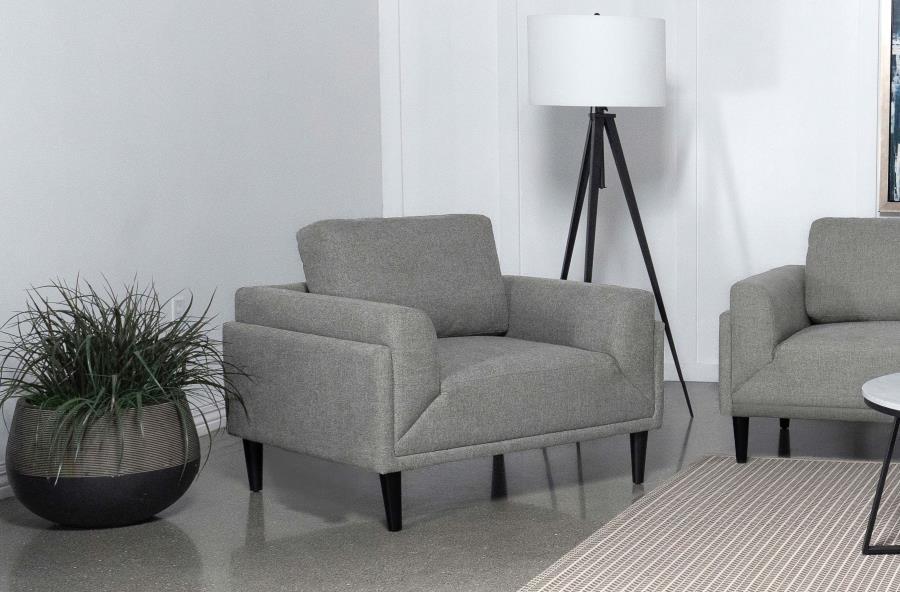 Rilynn - Upholstered Track Arms Chair - Grey