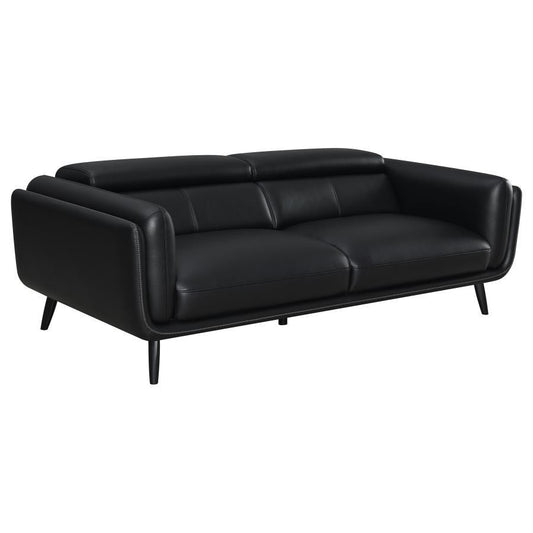 Shania - Track Arms Sofa With Tapered Legs - Black