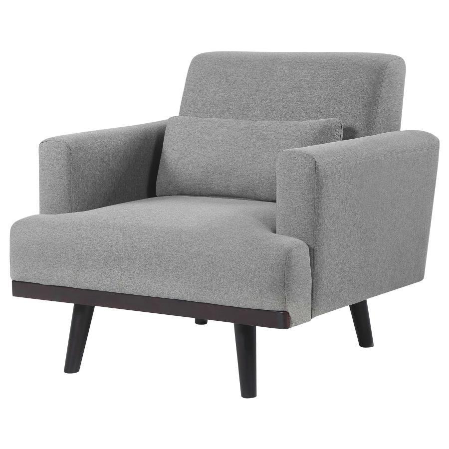 Blake - Upholstered Chair With Track Arms - Sharkskin and Dark Brown