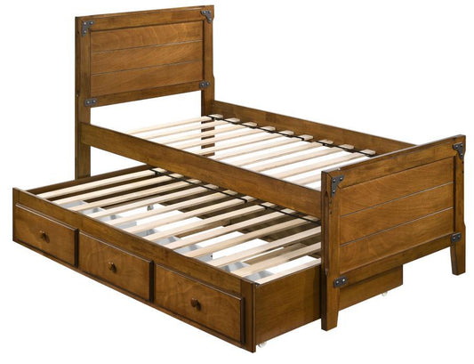 Granger - Twin Captain's Bed With Trundle - Rustic Honey