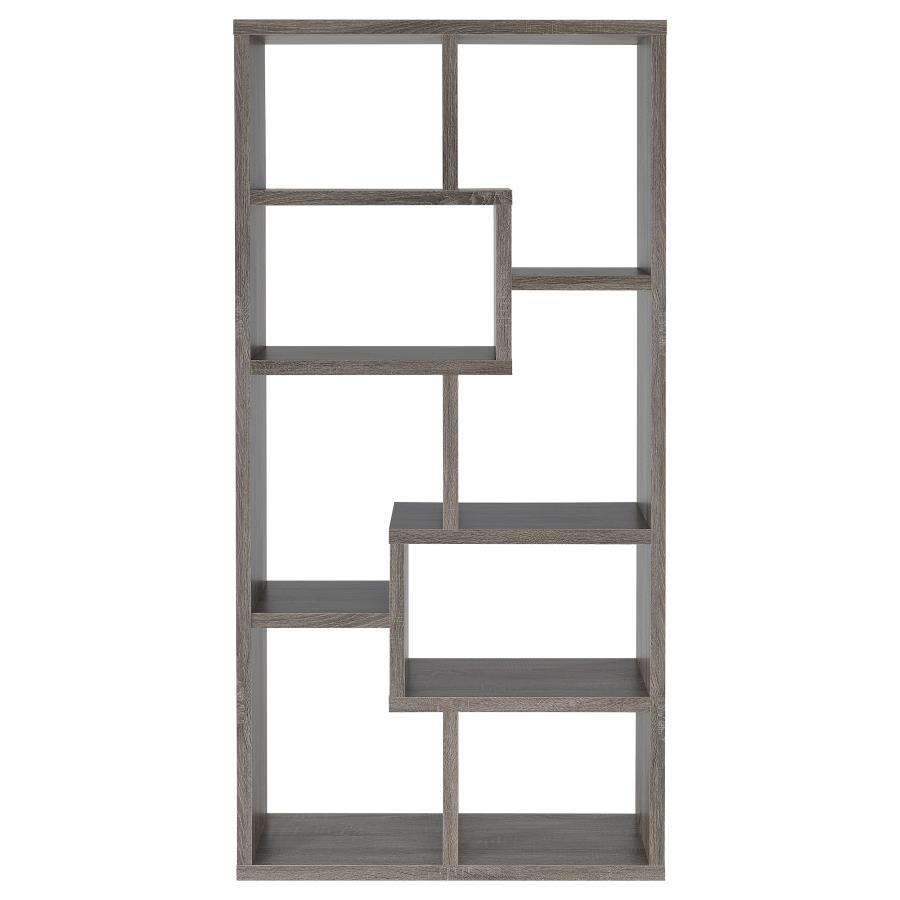 Theo - 10-shelf Geometric Bookcase