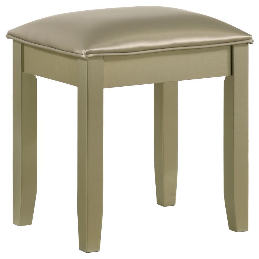 Beaumont - Upholstered Vanity Stool - Champagne Gold and Champagne