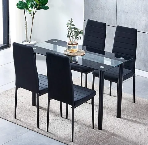 5538 Florian Black Dining Room Set