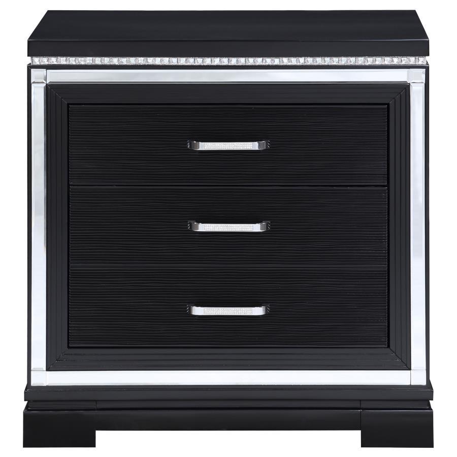 Cappola - Rectangular 2-Drawer Nightstand - Silver and Black