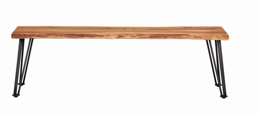 Sherman - Bench - Natural Acacia and Matte Black