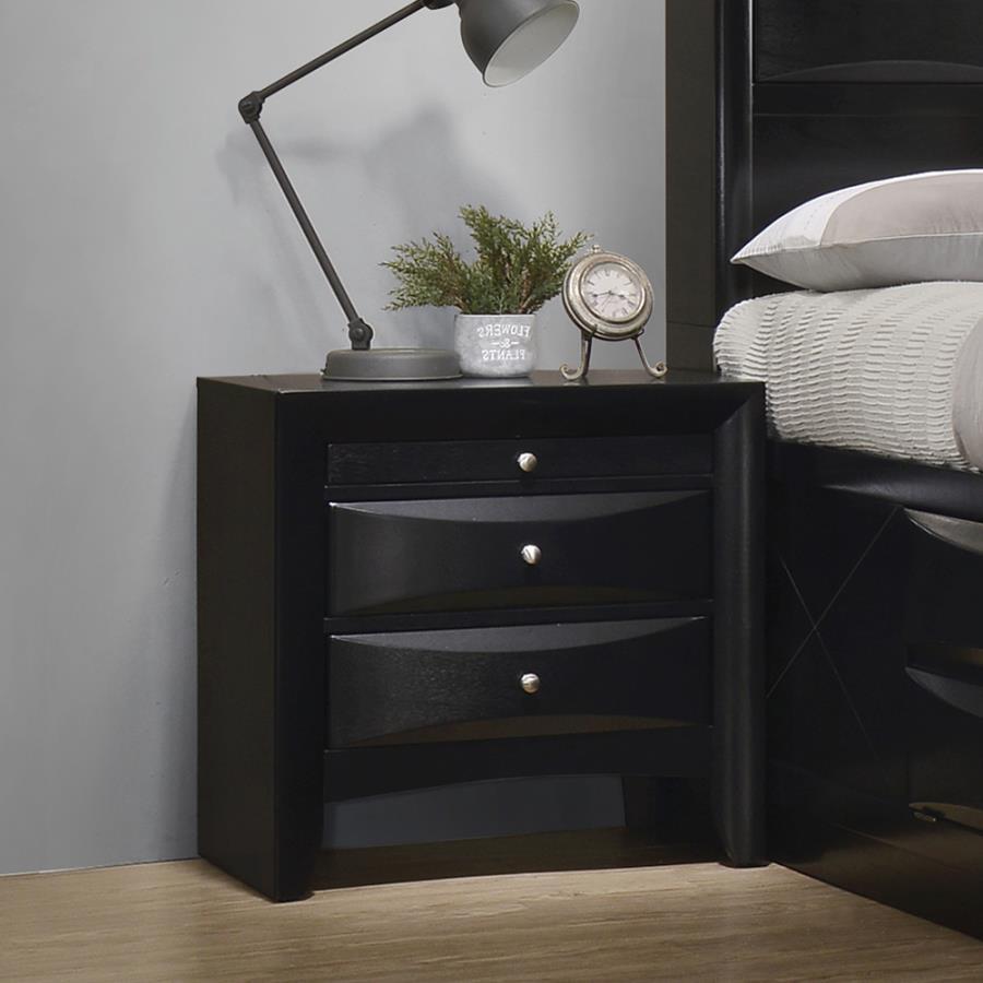 Briana - Rectangular 2-Drawer Nightstand - Black