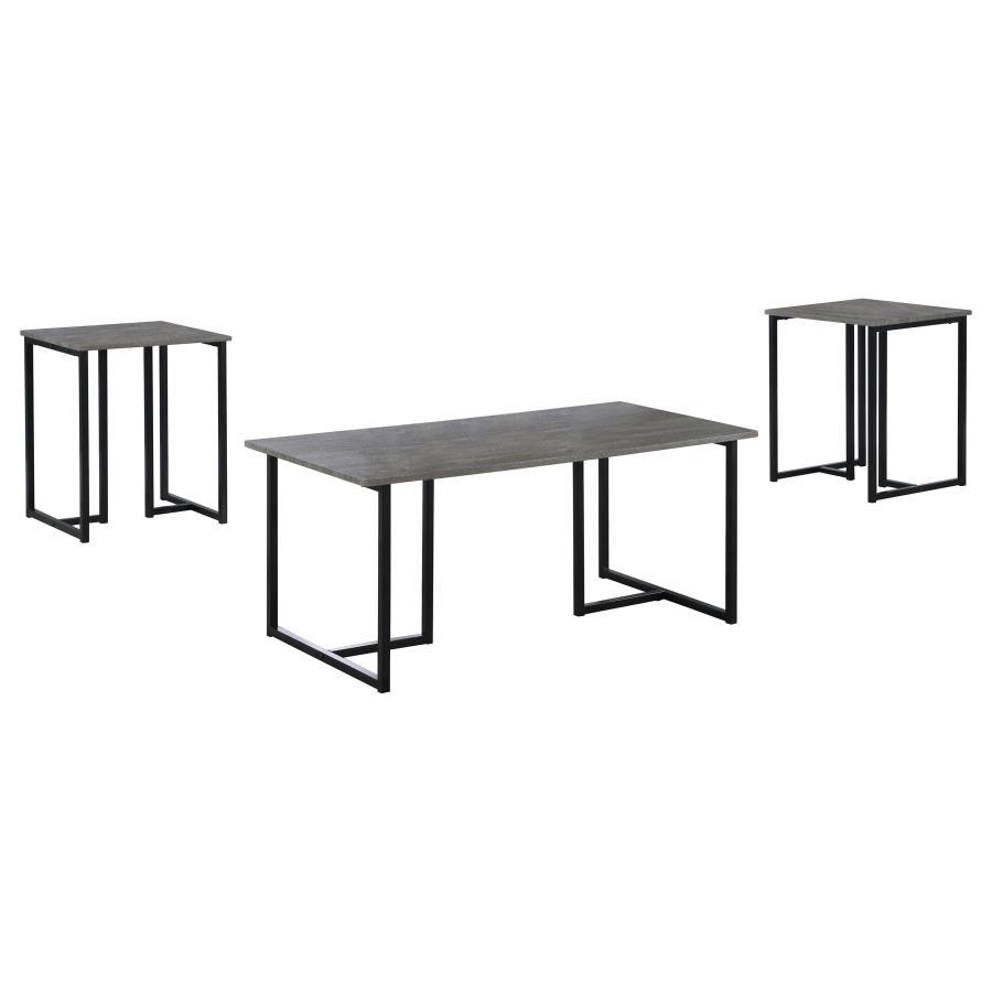 Nyla - 3-Piece Occasional Set - Weathered Grey and Black