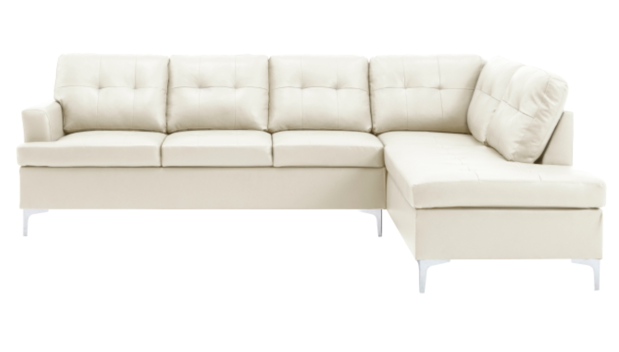 Barrington Collection White 2-Piece Sectional with Right Chaise