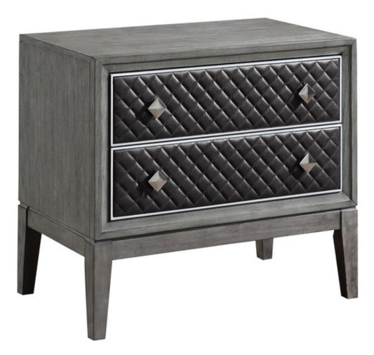West End Collection Gray / Black Nightstand