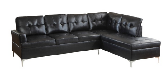 Barrington Collection Black 2-Piece Sectional with Right Chaise