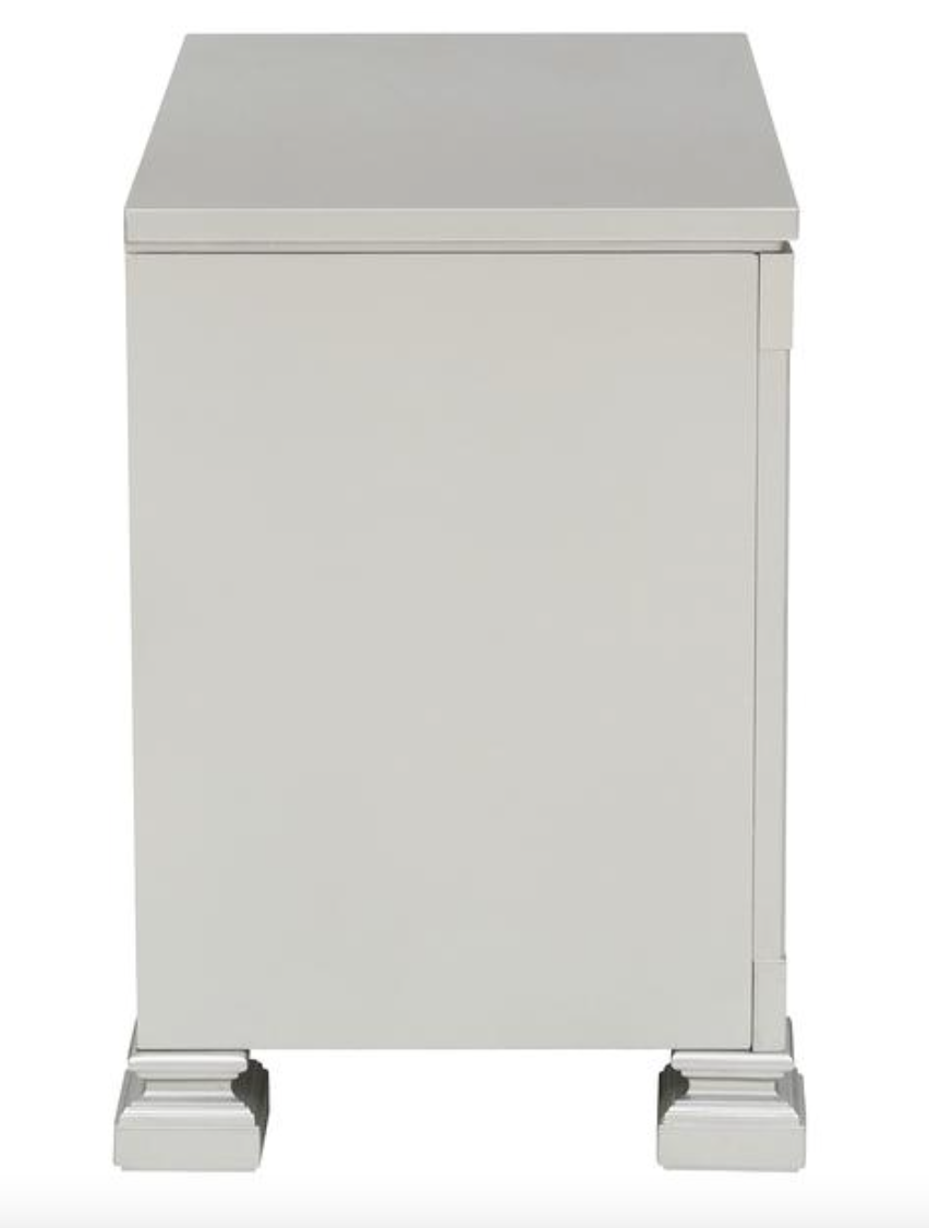 Bevelle Collection Silver Modern Nightstand
