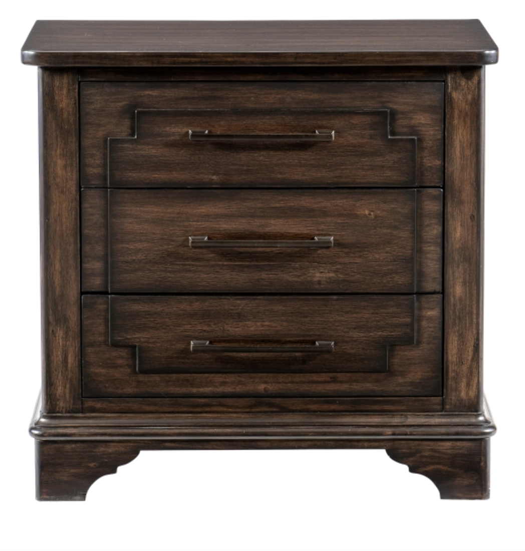 Boone Collection Rustic Brown Nightstand
