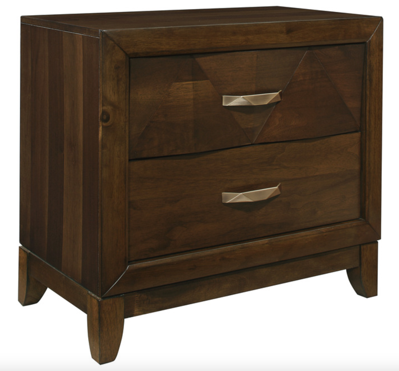 Aziel Collection Walnut Brown Nightstand