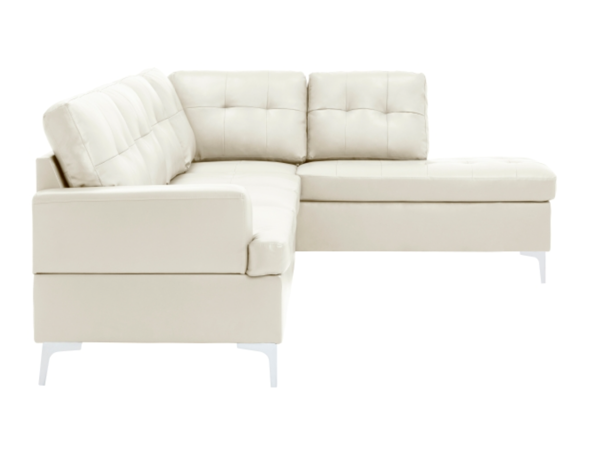 Barrington Collection White 2-Piece Sectional with Right Chaise