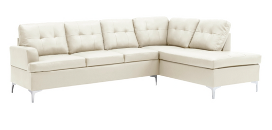 Barrington Collection White 2-Piece Sectional with Right Chaise