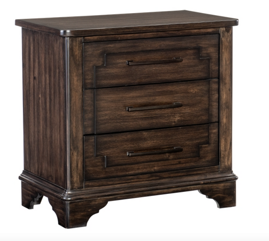 Boone Collection Rustic Brown Nightstand