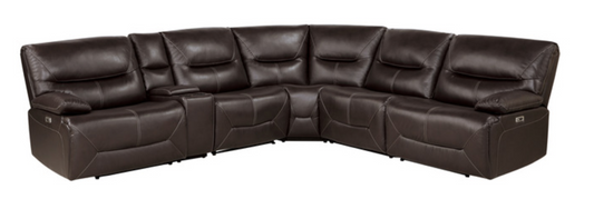 Dyersburg Collection Brown 6-Piece Power Reclining Sectional