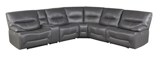 Dyersburg Collection Gray 6-Piece Power Reclining Sectional