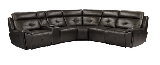 Avenue Collection Black 6-Piece Modular Reclining Sectional