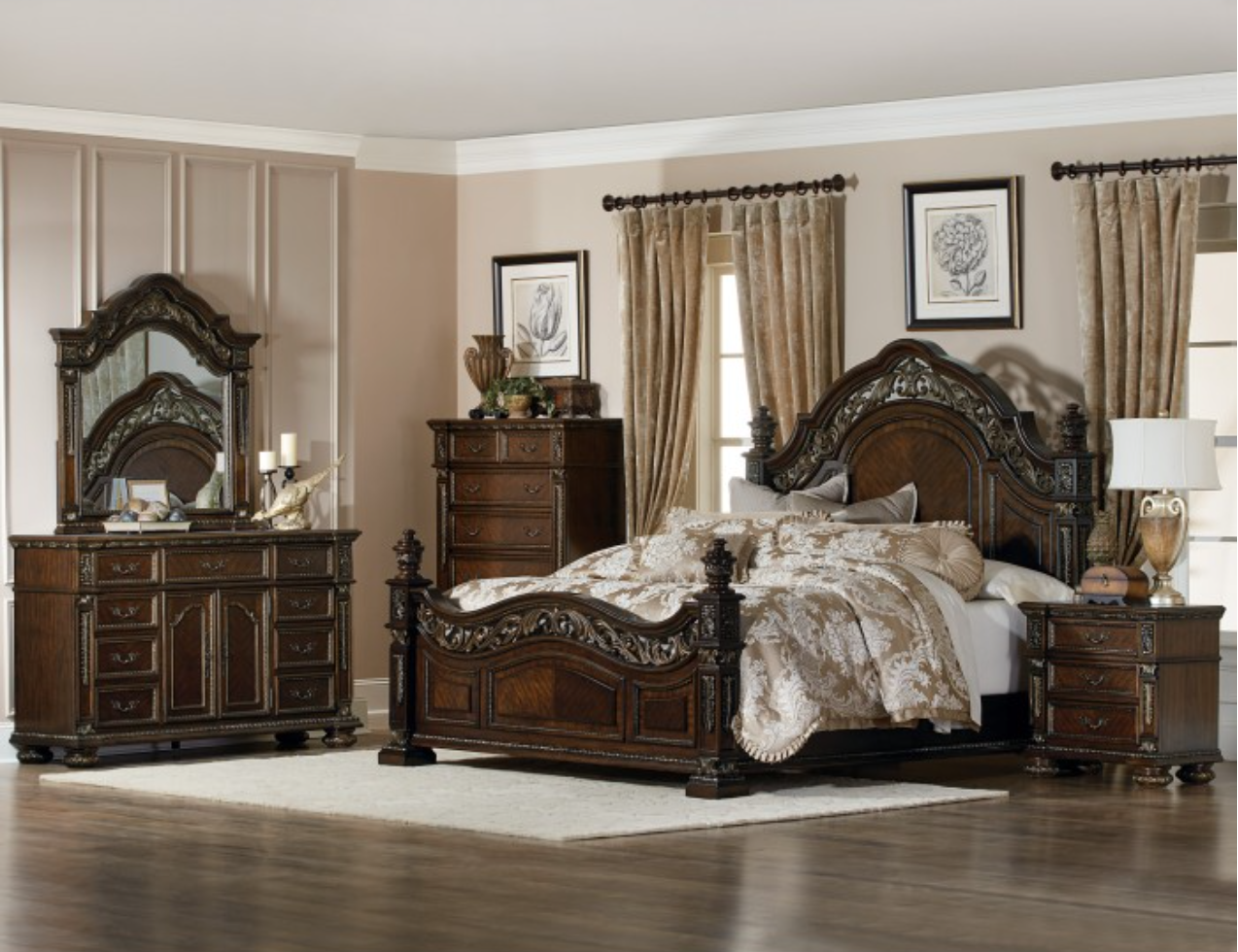 Catalonia Collection Old-World European Cherry Nightstand
