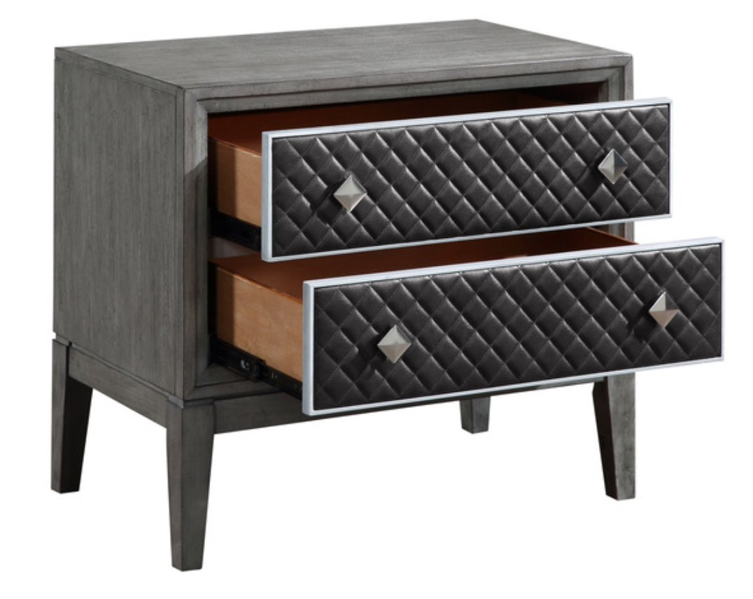 West End Collection Gray / Black Nightstand